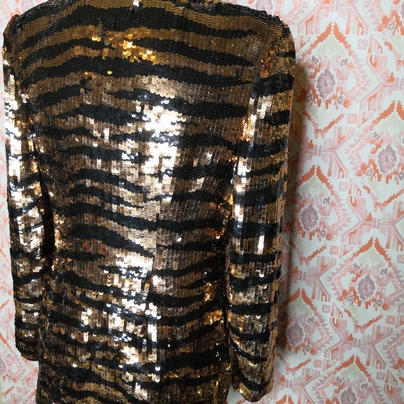 Vintage Small Sequin Tiger Striped Cardigan - Picture 5 of 8